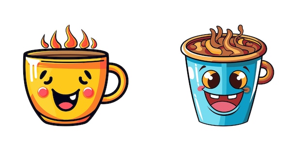 Cute coffee cup Vector illustration