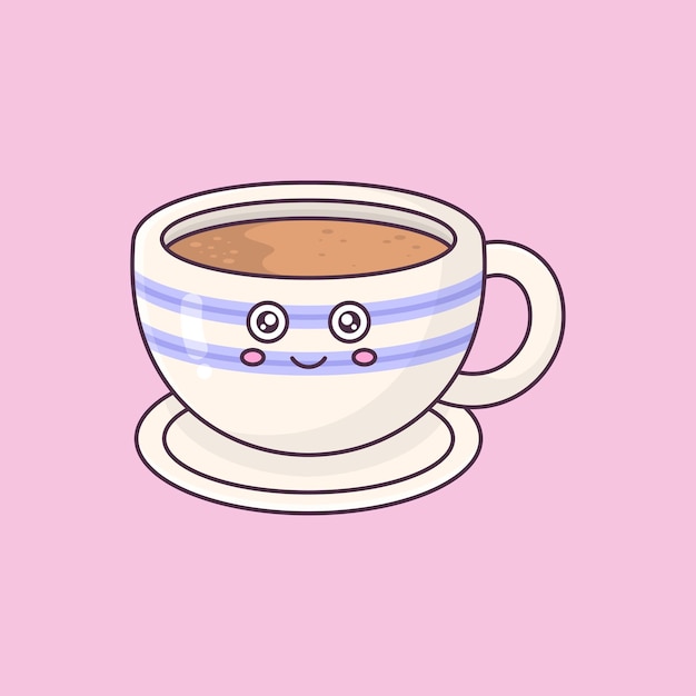 Vector cute coffee in a glass with a background vector