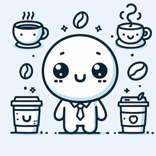 Vector cute coffee illustration