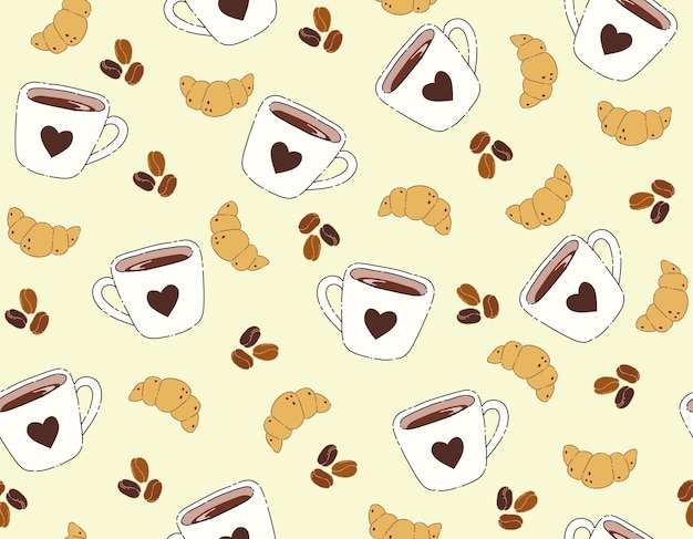 Vector cute coffee pattern