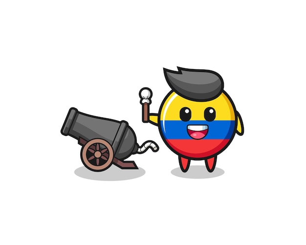 cute colombia flag shoot using cannon
