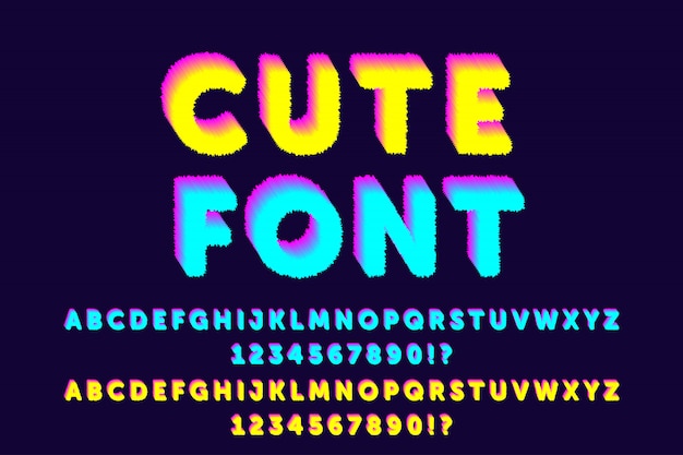 Cute color alphabets fonts