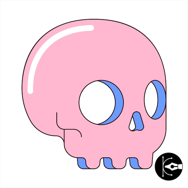 Cute colored illustration of a skull.