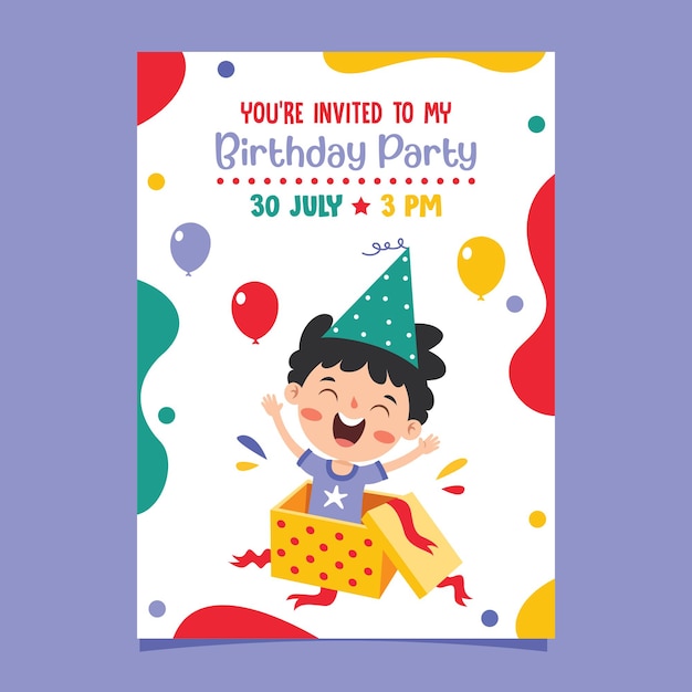 Cute Colorful Birthday Card Template