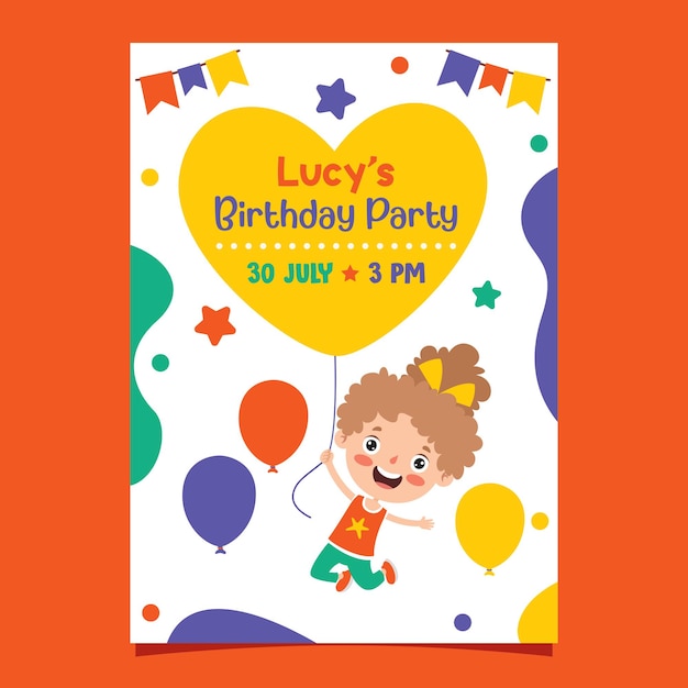 Cute Colorful Birthday Card Template