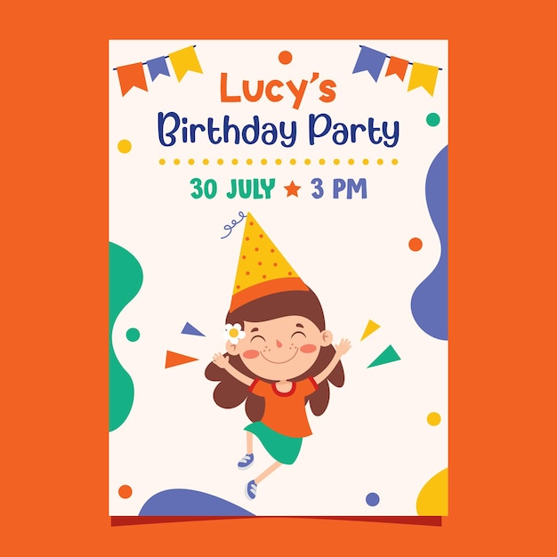 cute colorful birthday card template