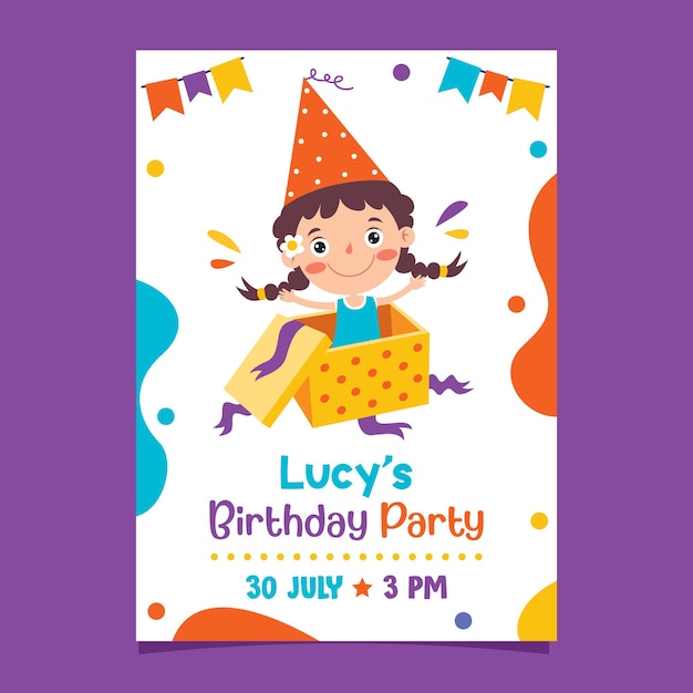 Cute Colorful Birthday Card Template