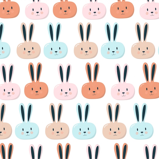 Cute colorful bunny pattern