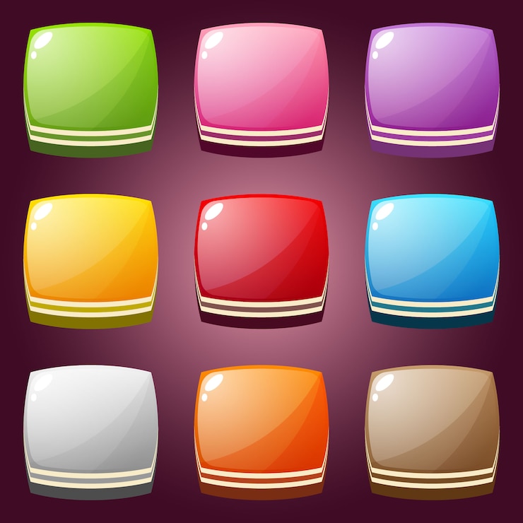 Vector cute colorful candy set square shape .