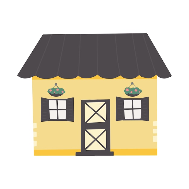 Vector cute colorful house colorful vector flat illustration.