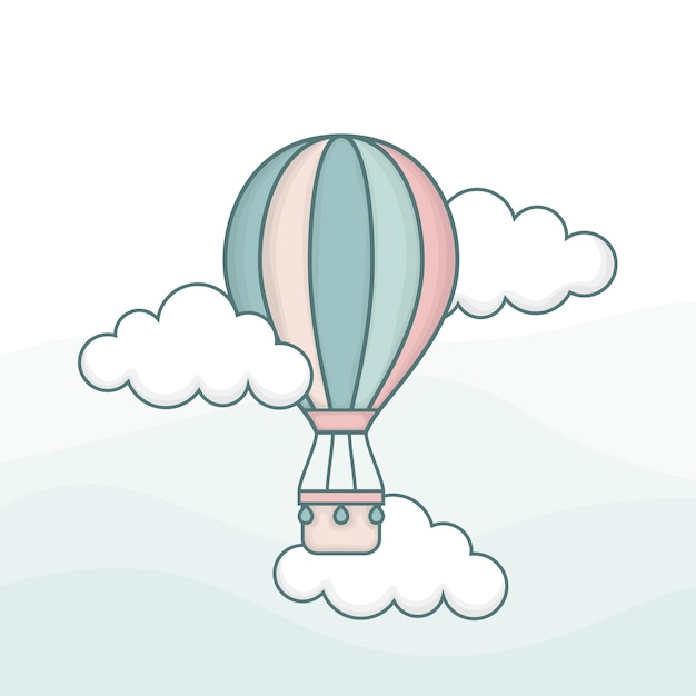 Симпатичный красочный воздушный шар в мультяшном концептуальном дизайне для детей или детского шаблона