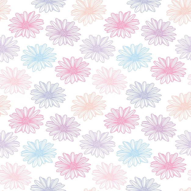 Vector cute colorful pastel floral seamless repeat pattern