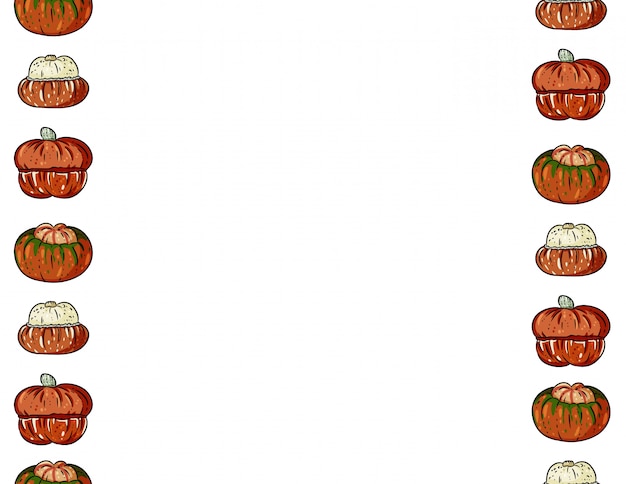 Cute colorful pumpkins cartoon seamless pattern. Halloween decoration banner