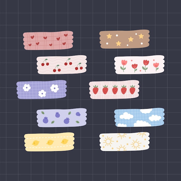 cute colorful washi tape set