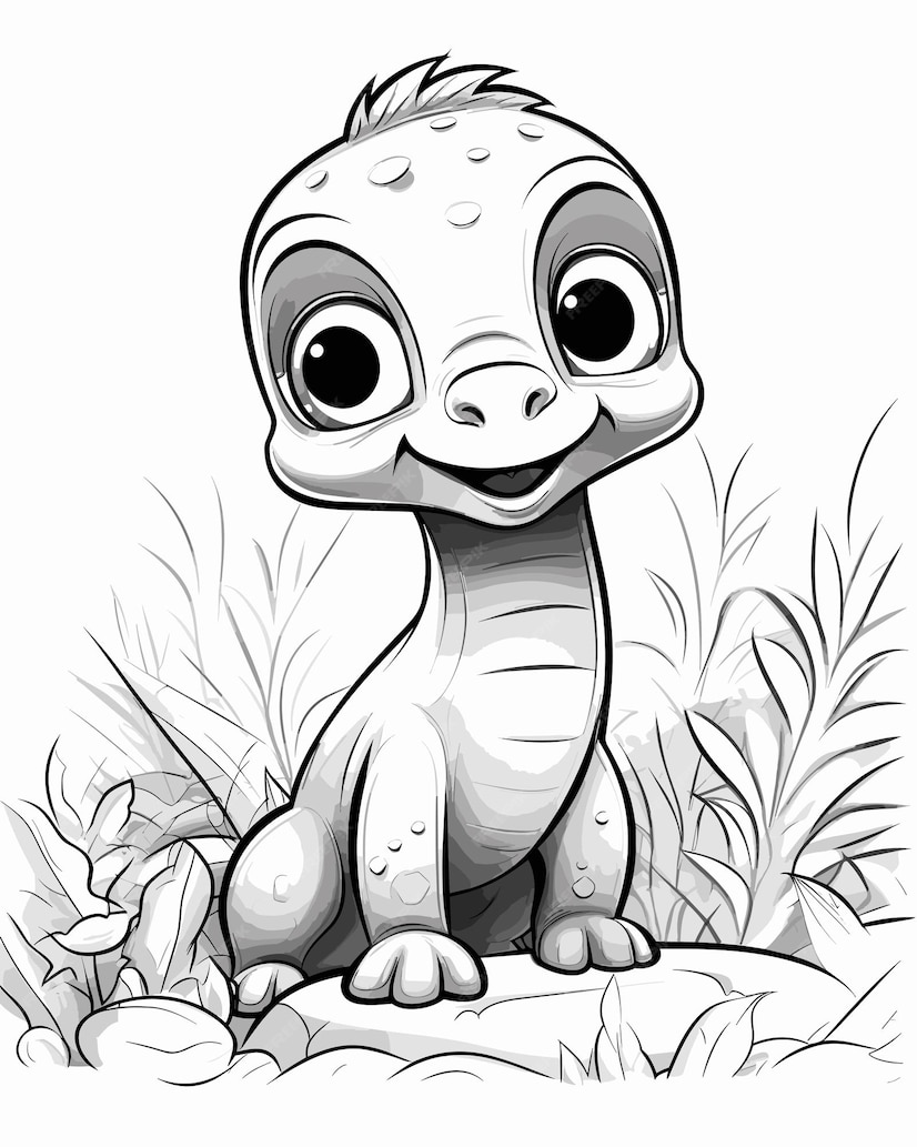 Premium Vector | Cute coloring book with dinosaur coloring design for