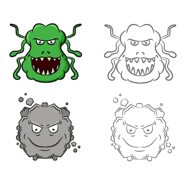 Cute coloring for kids with monster collection