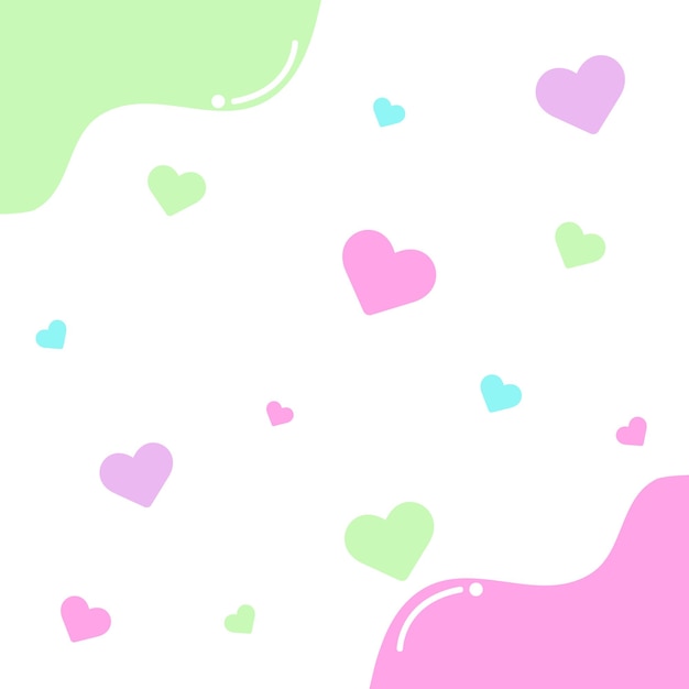 Cute colors background with hearts Vector