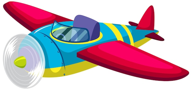 Vector cute colourful airplane on white background