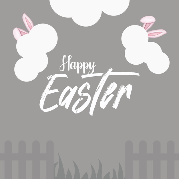 Vector cute colourful happy easter sale poster banner grey white background with eggs free vector