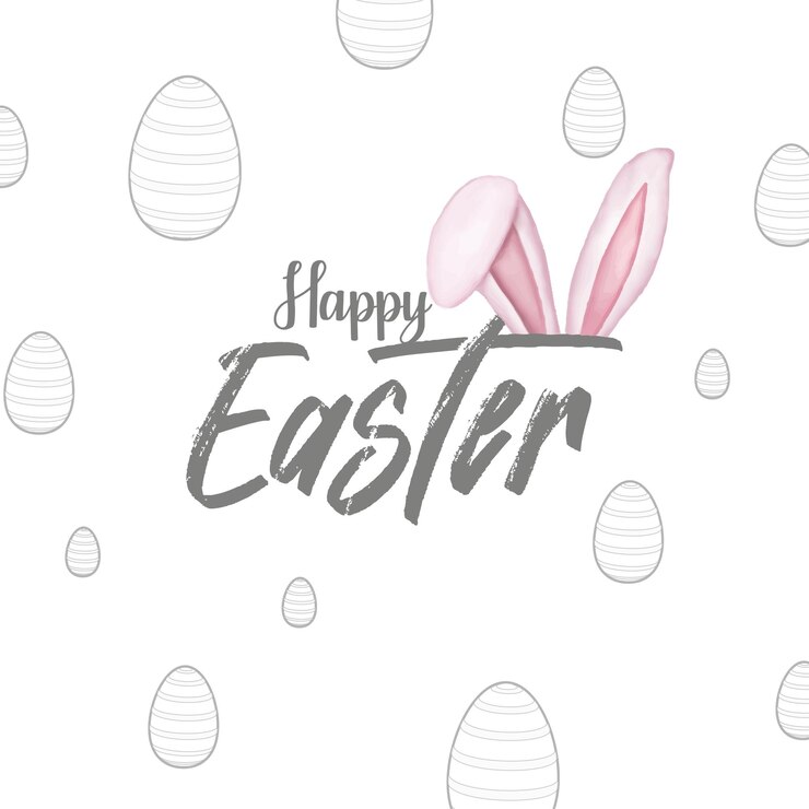 Cute Colourful Happy Easter Sale Poster Banner White Black Background with Eggs Free Vector