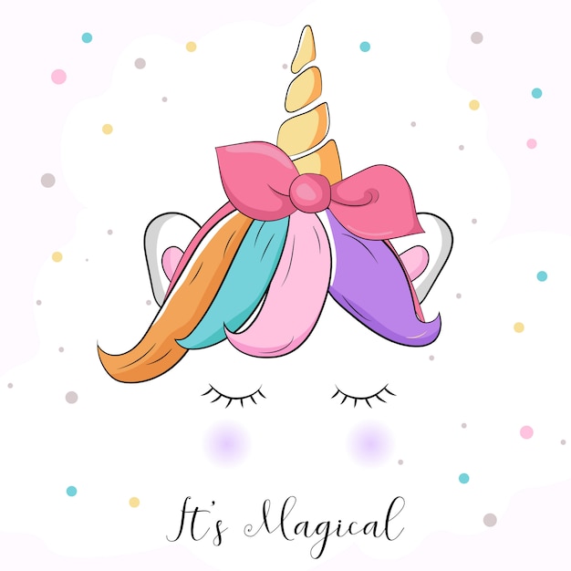 Cute colourful unicorn graphic