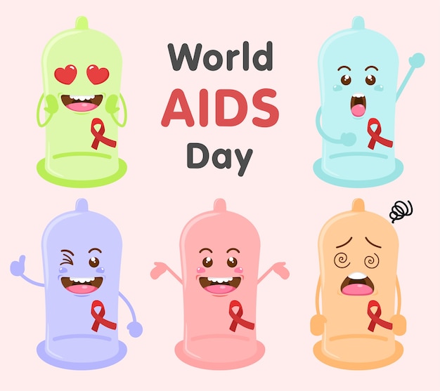 Cute condom world aids day set