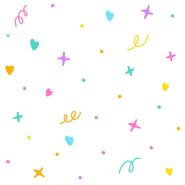 Cute Confetti Sprinkle Sparkle Shine Small Polkadot dot Line Mini Heart Abstract Colorful Pastel