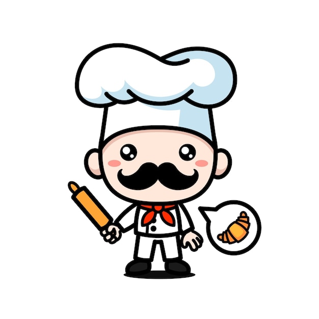 かわいい料理人シェフの漫画のキャラクター