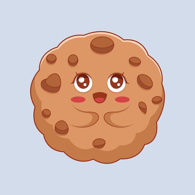 Vettore illustrazione del design del personaggio di cookie cute