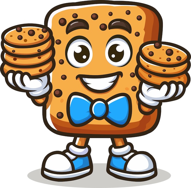 Вектор Иллюстрация дизайна логотипа cookie cute character