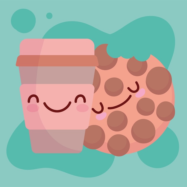 Cute cookie and coffee