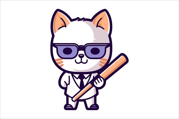 Cute and cool cat mascot sublimation vector