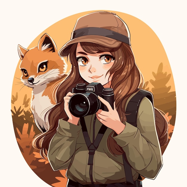 Cute and cool fox illustration