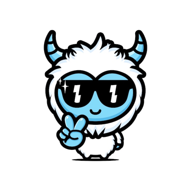 cute cool yeti wearing glasses