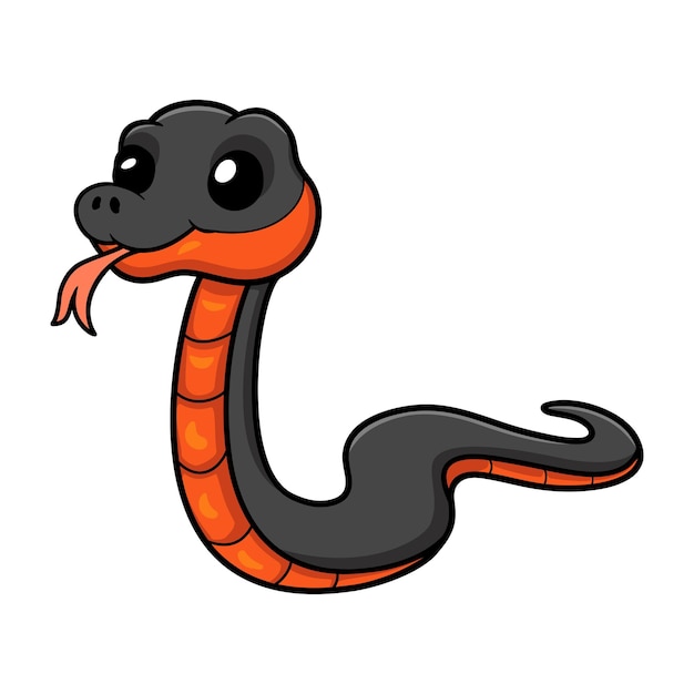 Cute copperbelly water snake cartoon