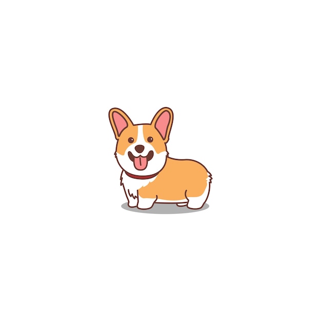 Vector cute corgi dog cartoon vector illustration