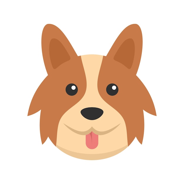 Vector cute corgi dog icon flat illustration of cute corgi dog vector icon isolated on white background