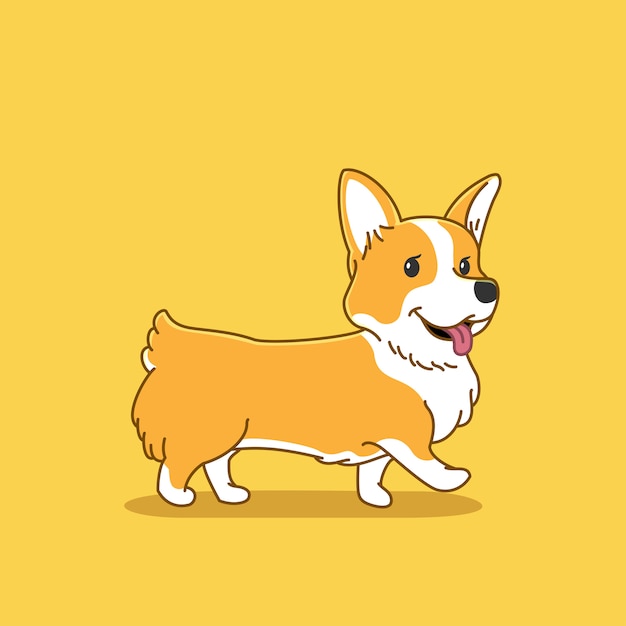 かわいいコルギー犬のイラスト