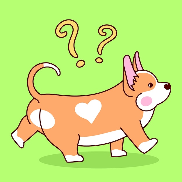 Simpatico cucciolo di corgi. illustrazione del fumetto vettoriale