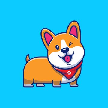 Premium Vector | Cute corgi smiling illustration.