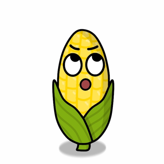 Cute corn character vector template design illustration