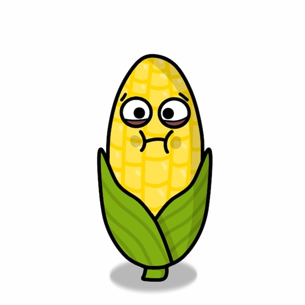 Cute corn character vector template design illustration