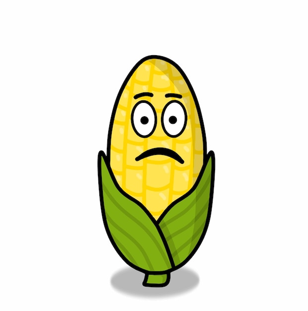 Cute corn character vector template design illustration