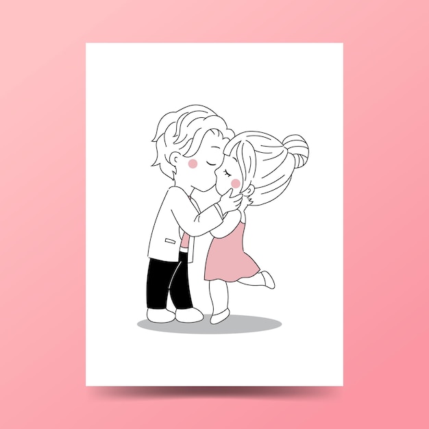 Cute couple in love kissing.