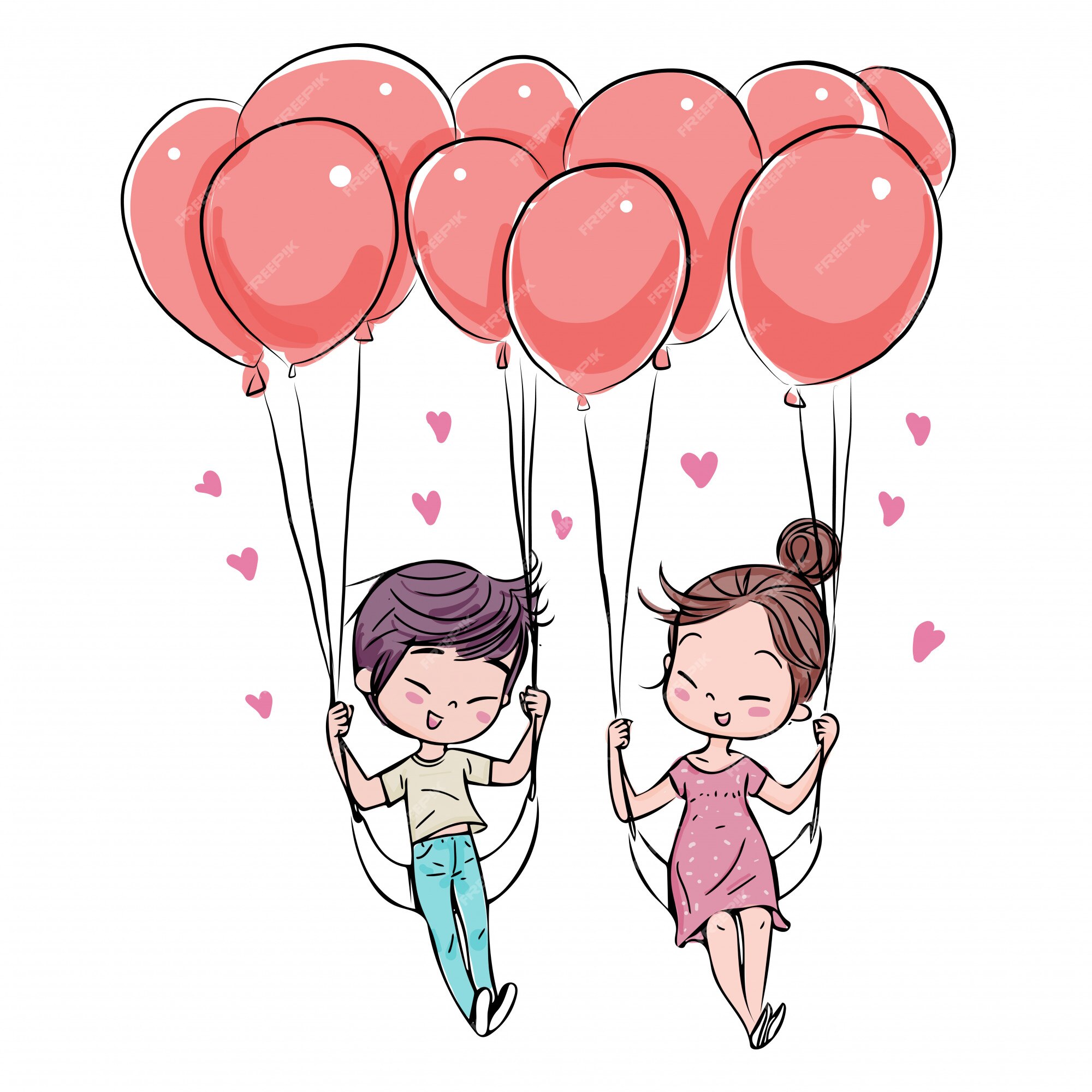 Cute Couple Illustration Valentine Event Anime Stock Illustration  1897354918