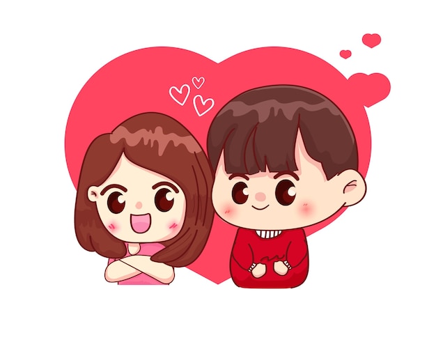 Vector cute couple in love