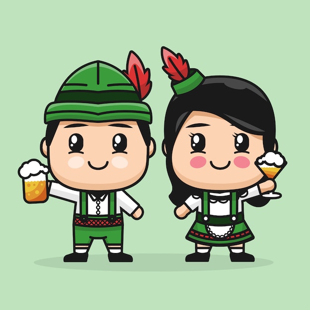 cute couple octoberfest design