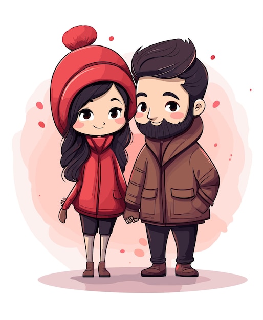 Cute Couple valentines vector design