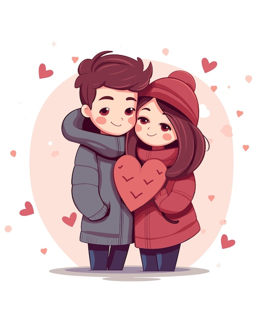 Vector cute couple valentines vector design