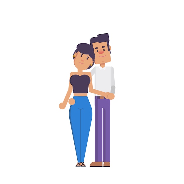 Vector cute couple on white background